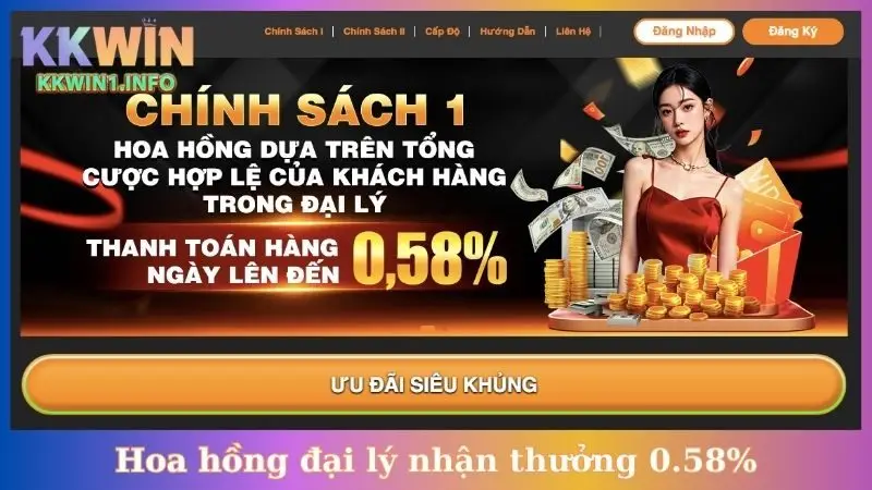 Hoa hồng đại lý nhận thưởng 0.58%