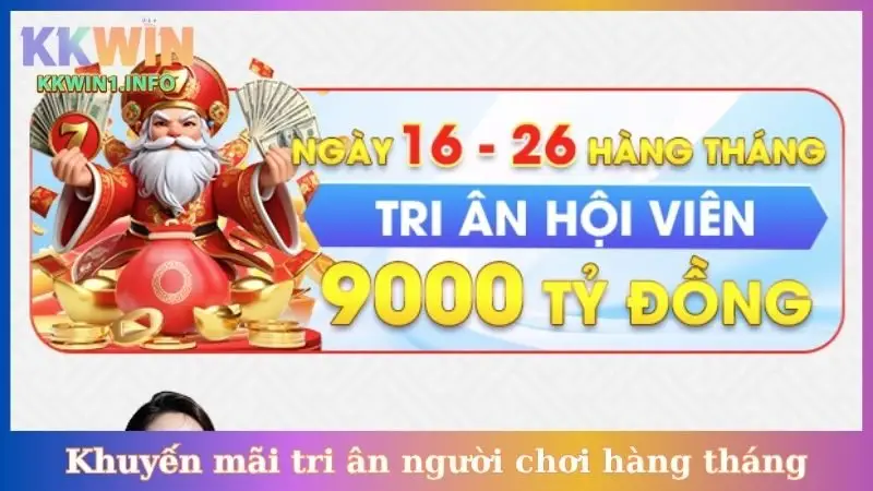 Khuyến mãi tri ân người chơi hàng tháng