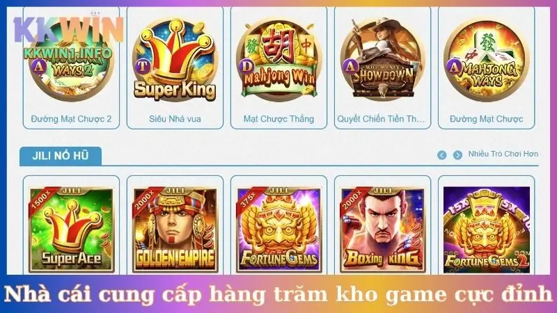 Nhà cái cung cấp hàng trăm kho game cực đỉnh