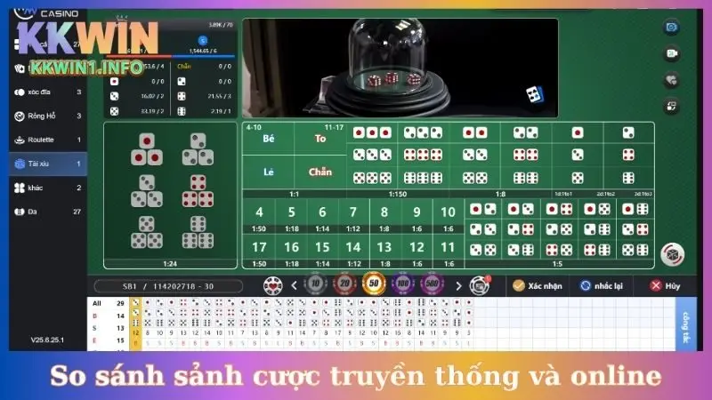 So sánh sảnh cược truyền thống và online