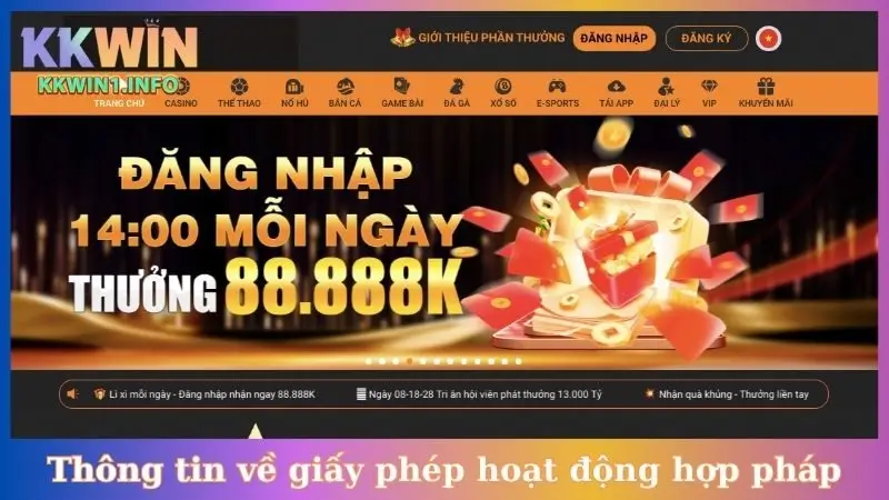 Thông tin về giấy phép hoạt động hợp pháp